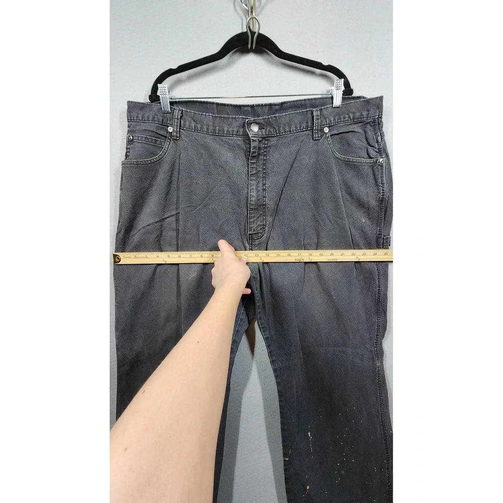 Dickies Jeans Mens 43x28 Black Denim Carpenter Workwear Distressed Grunge Skater